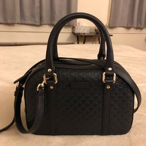 GUCCI MICRO GUCCSIMA NAVY SATCHEL